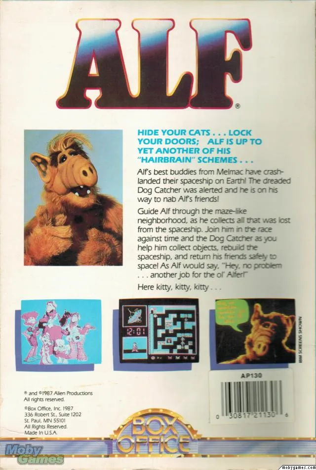 ALF: The First Adventure box back