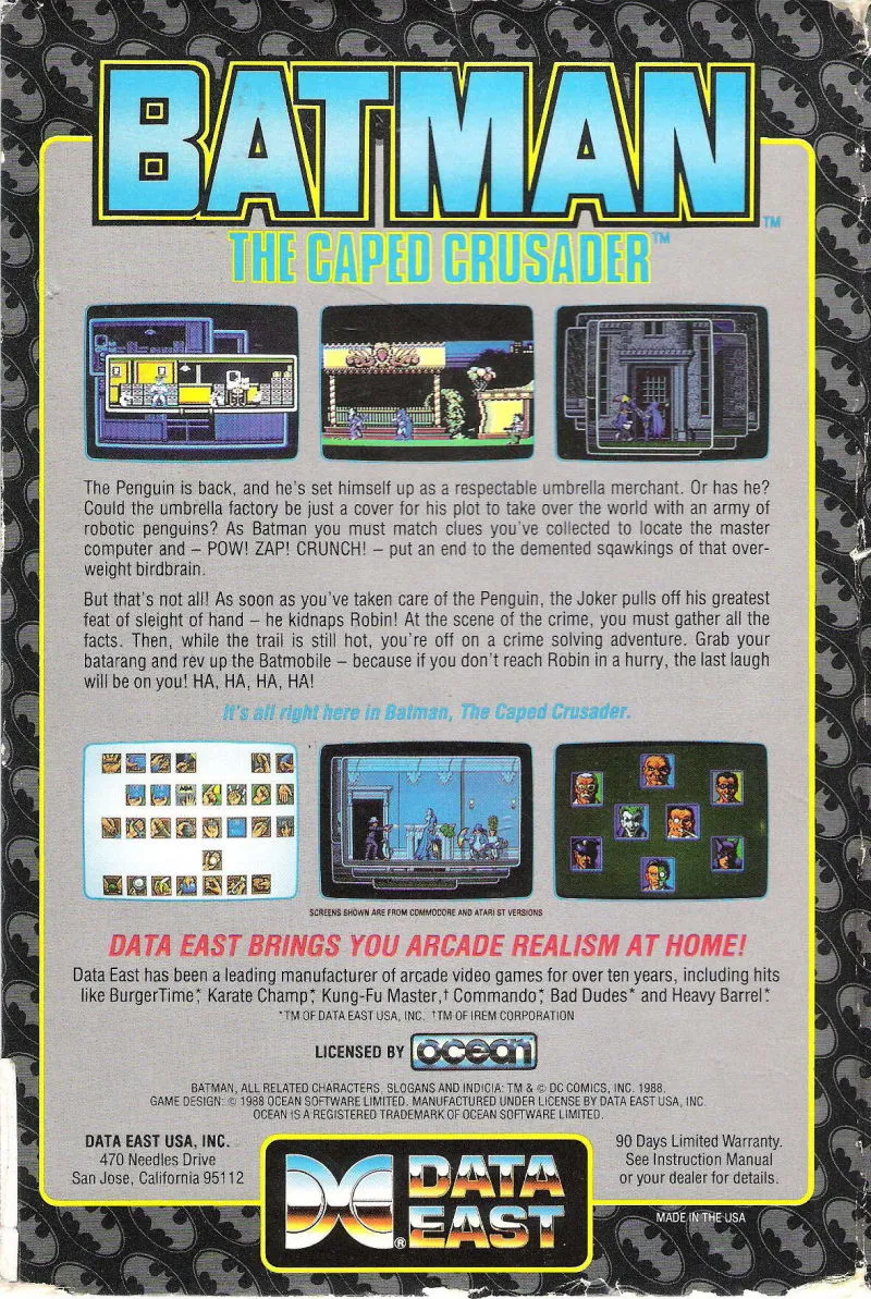 Batman: The Caped Crusader box back