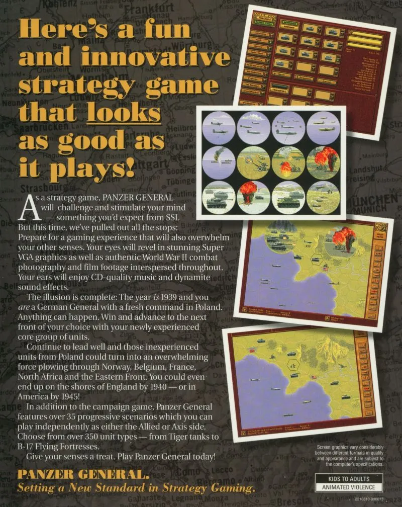Panzer General box back
