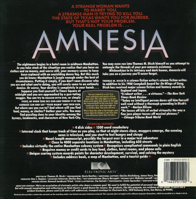 Amnesia box back