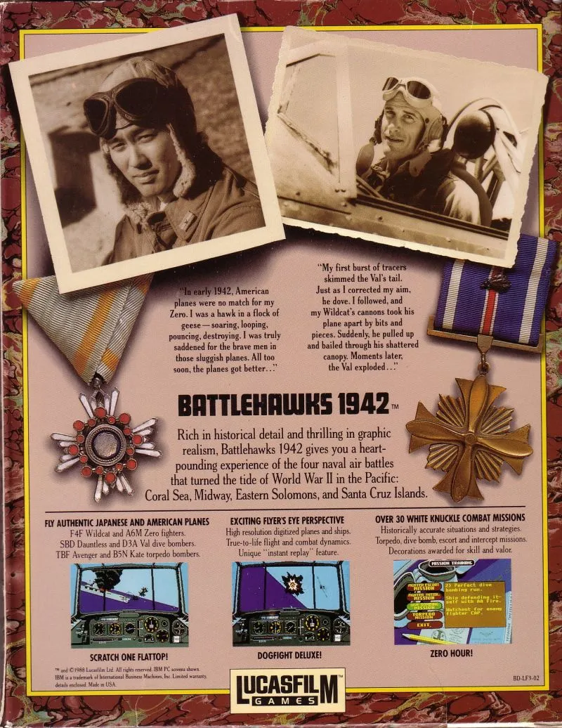 Battlehawks 1942 box back