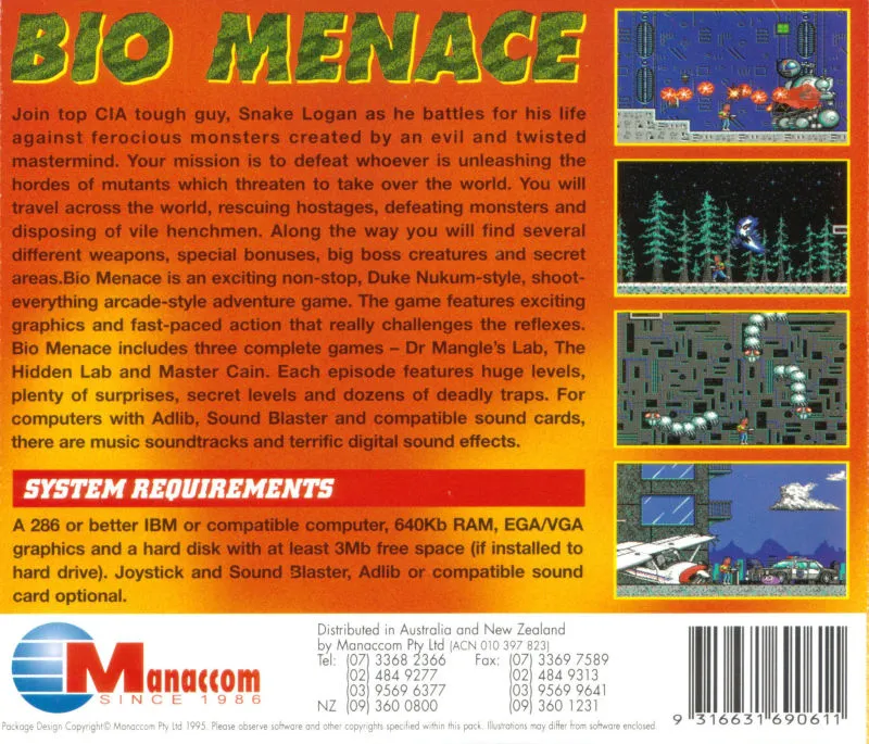Bio Menace box back