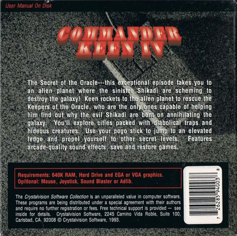 Commander Keen 4: Secret of the Oracle box back