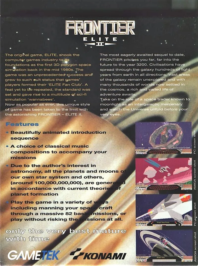 Frontier: Elite II box back