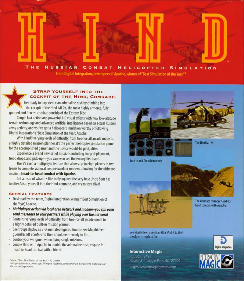 HIND: The Russian Combat Helicopter Simulation box back