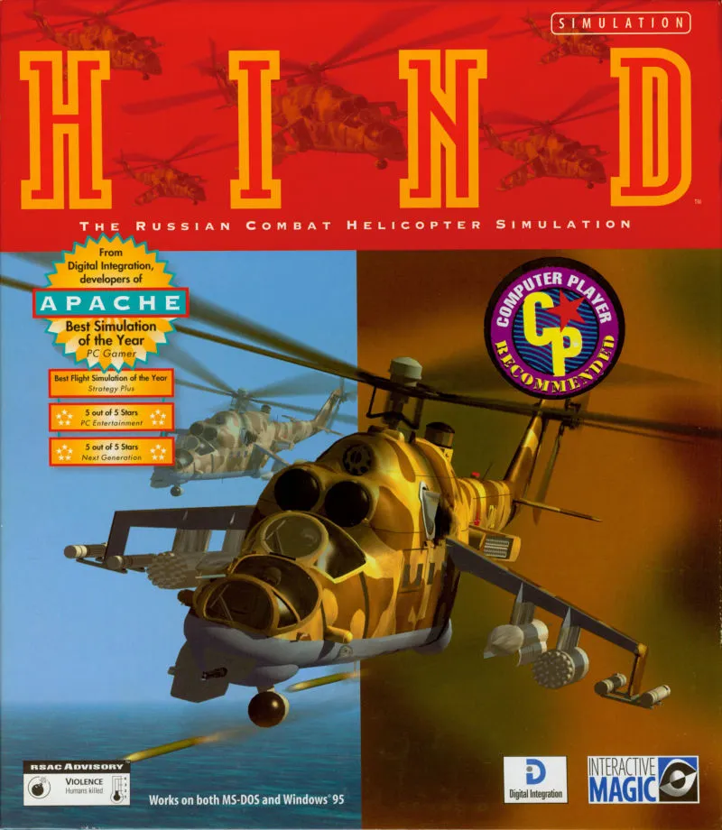 HIND: The Russian Combat Helicopter Simulation cover art for MS-DOS