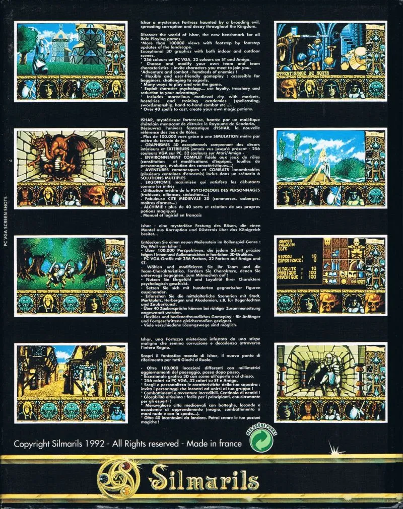 Ishar: Legend of the Fortress box back