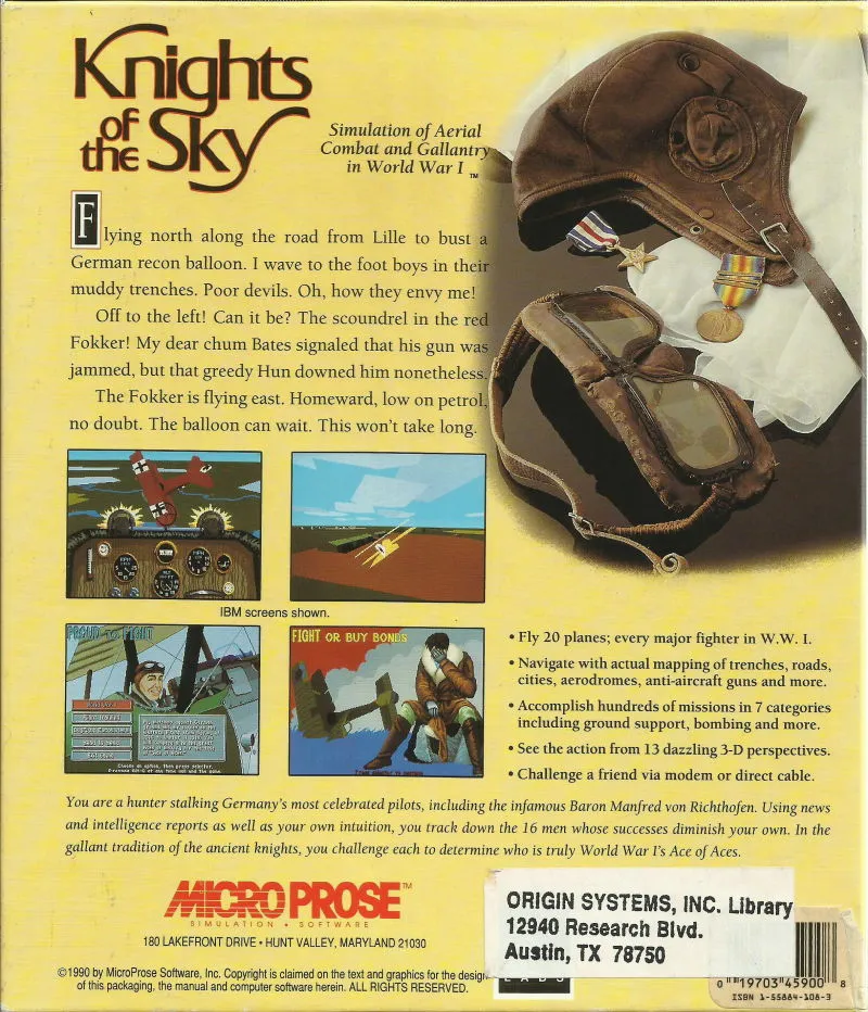 Knights of the Sky box back