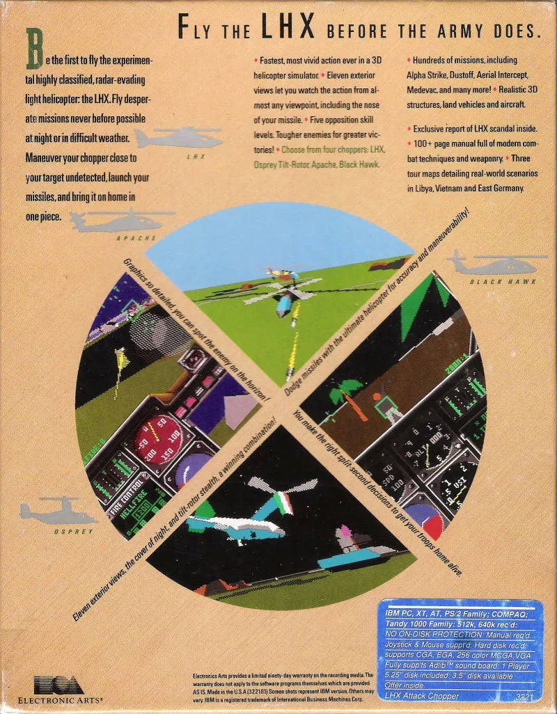 LHX: Attack Chopper box back