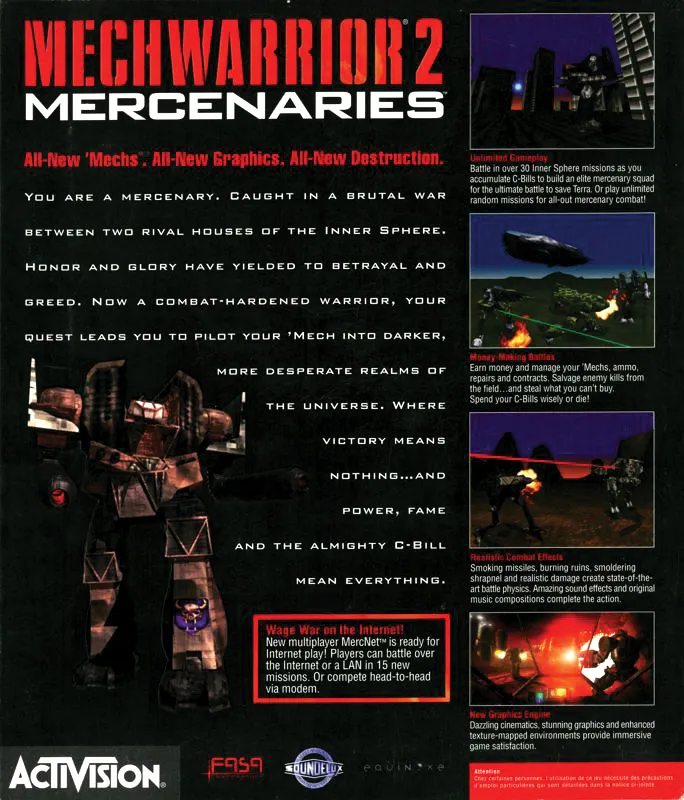 MechWarrior 2: Mercenaries box back