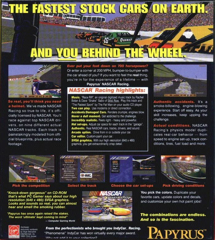 NASCAR Racing box back