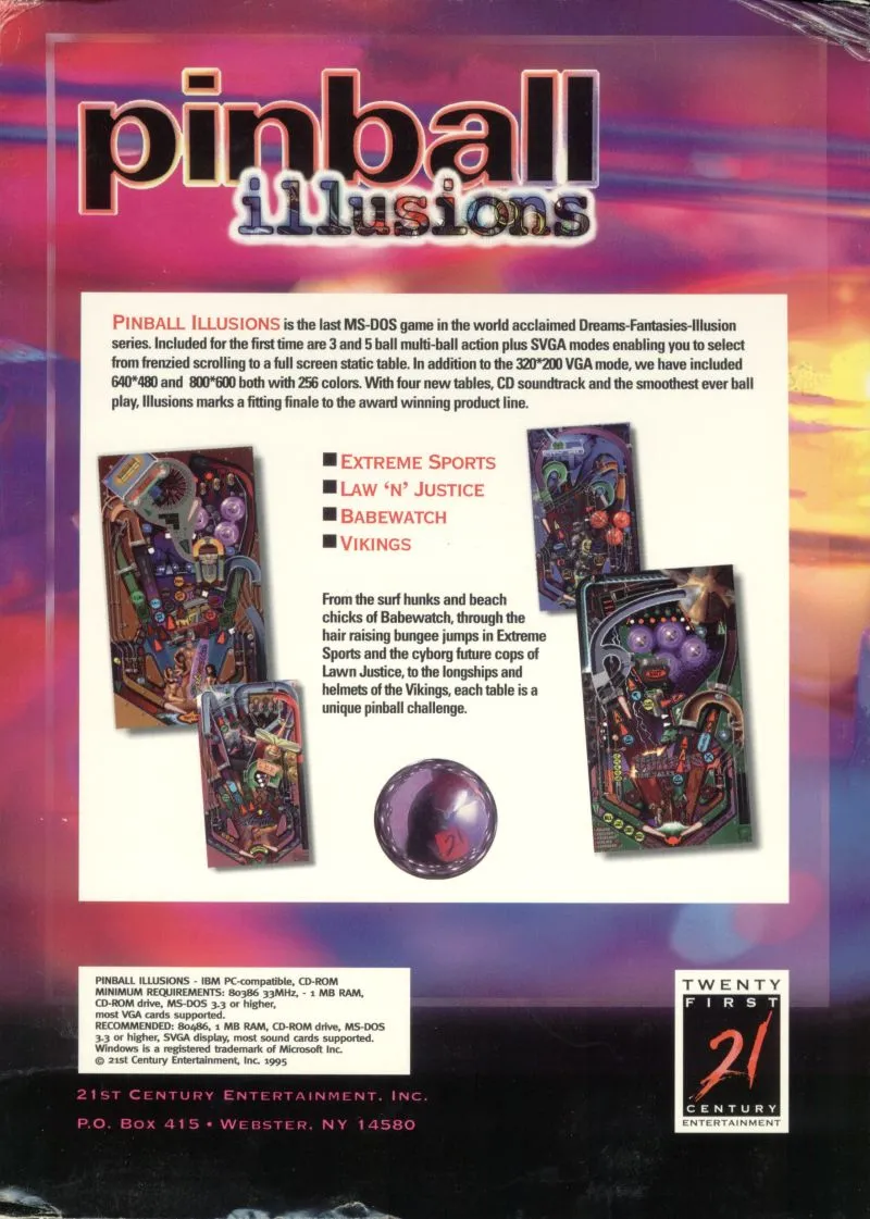 Pinball Illusions box back