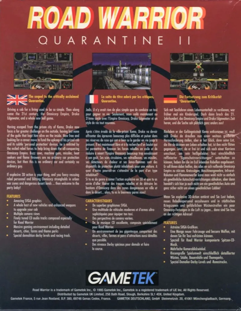 Quarantine II: Road Warrior box back