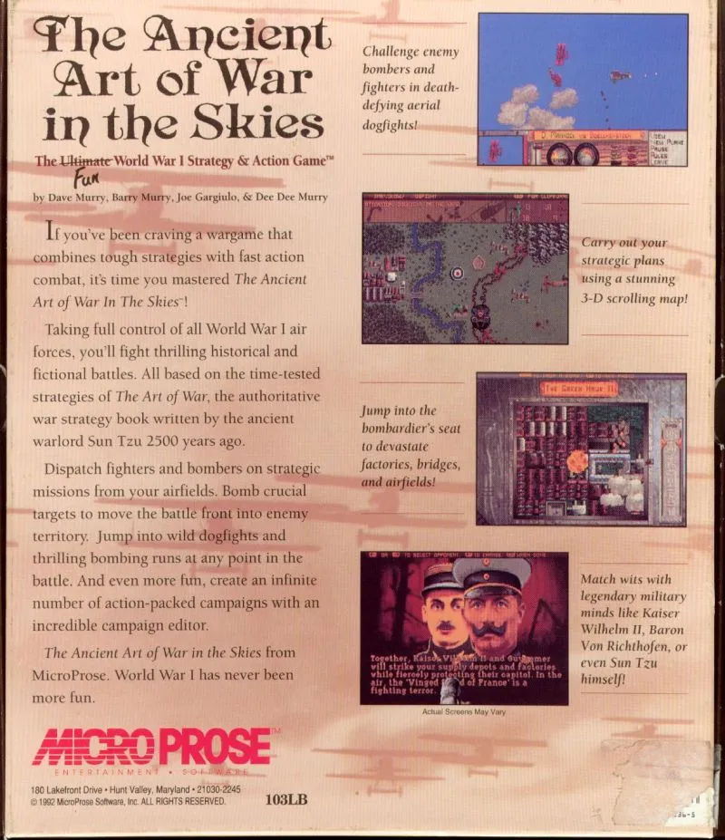Backdrop artwork for The Ancient Art of War in the Skies