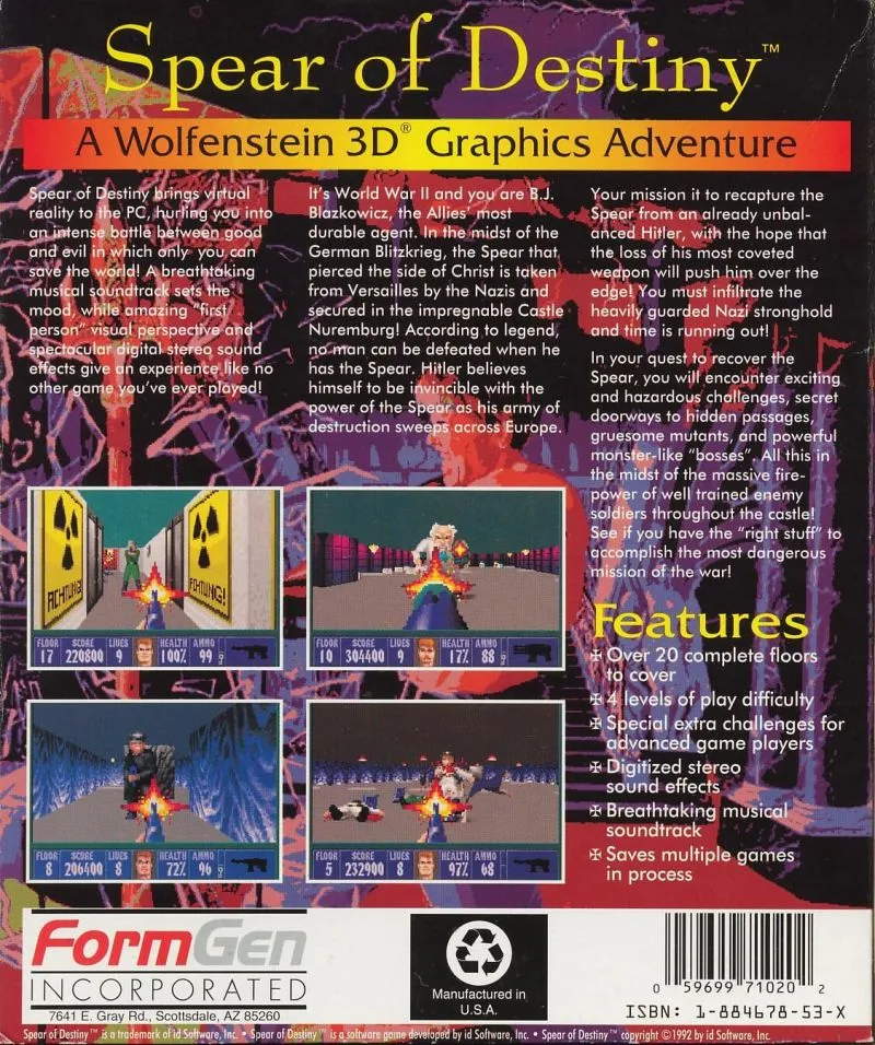 Spear of Destiny box back