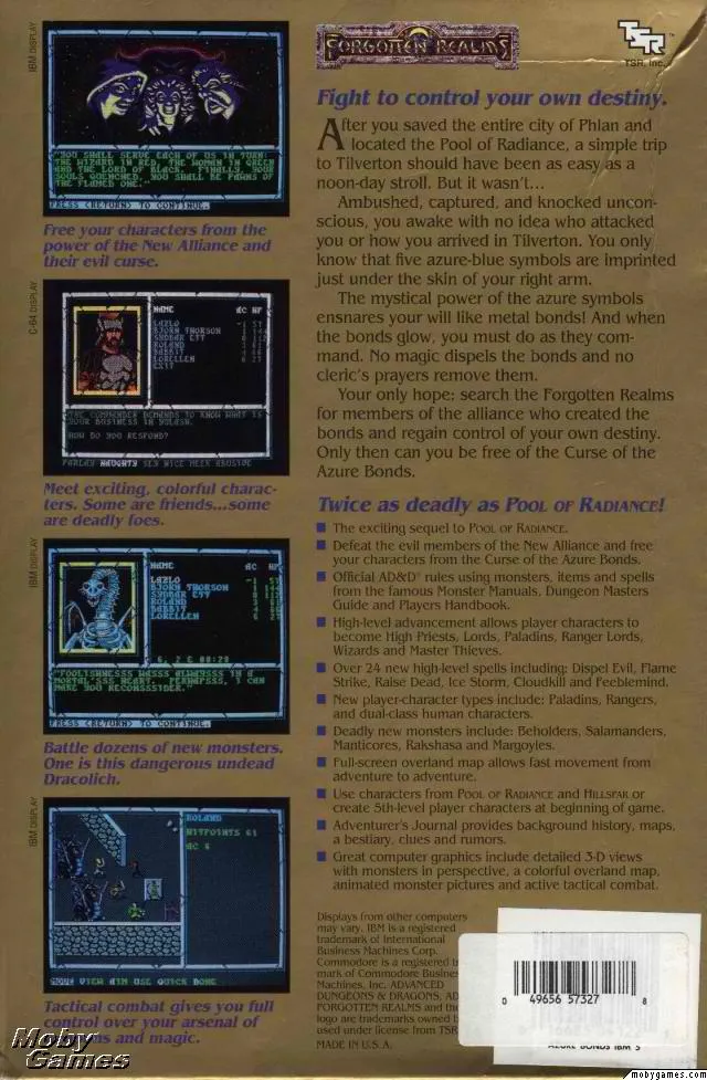 Curse of the Azure Bonds box back