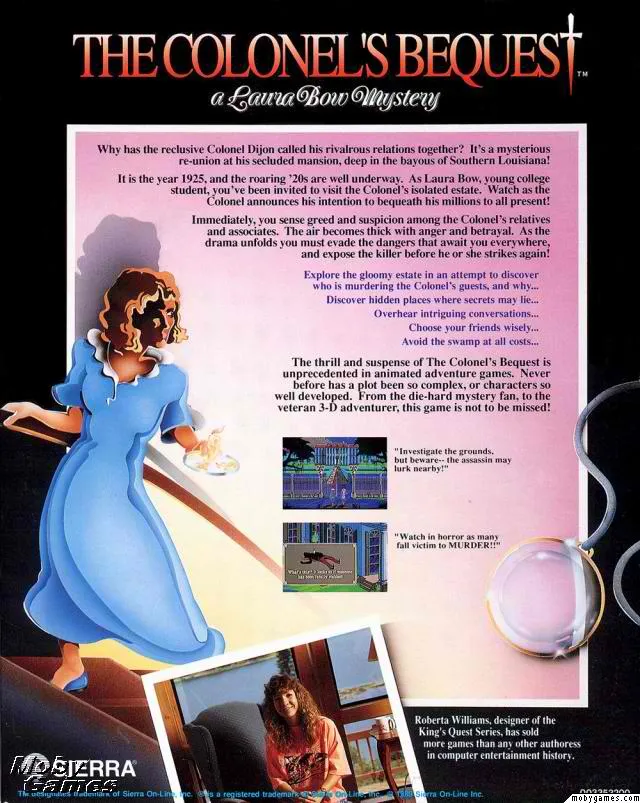 Backdrop artwork for Laura Bow 1: The Colonel's Bequest
