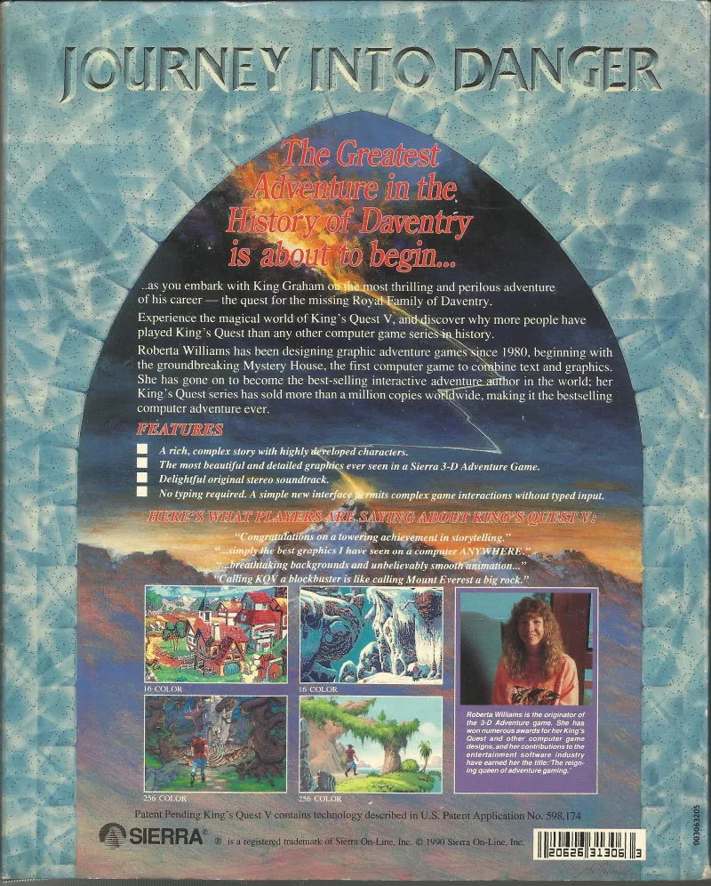 King's Quest V: Absence Makes the Heart Go Yonder! box back