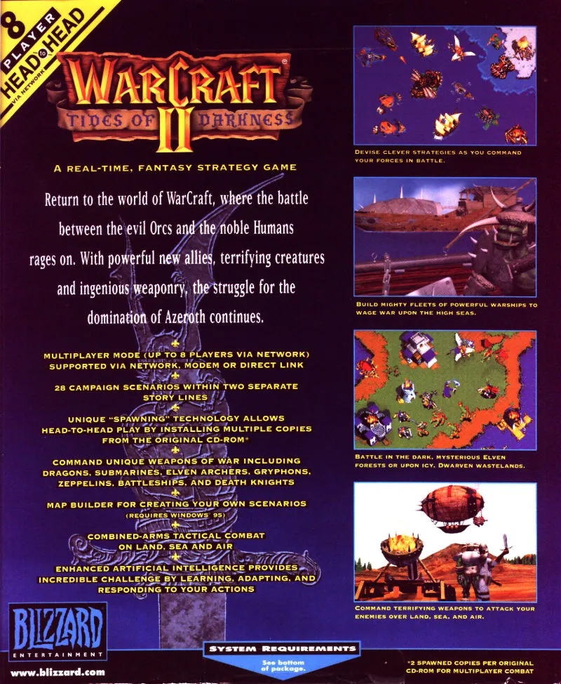 Warcraft II: Tides of Darkness box back