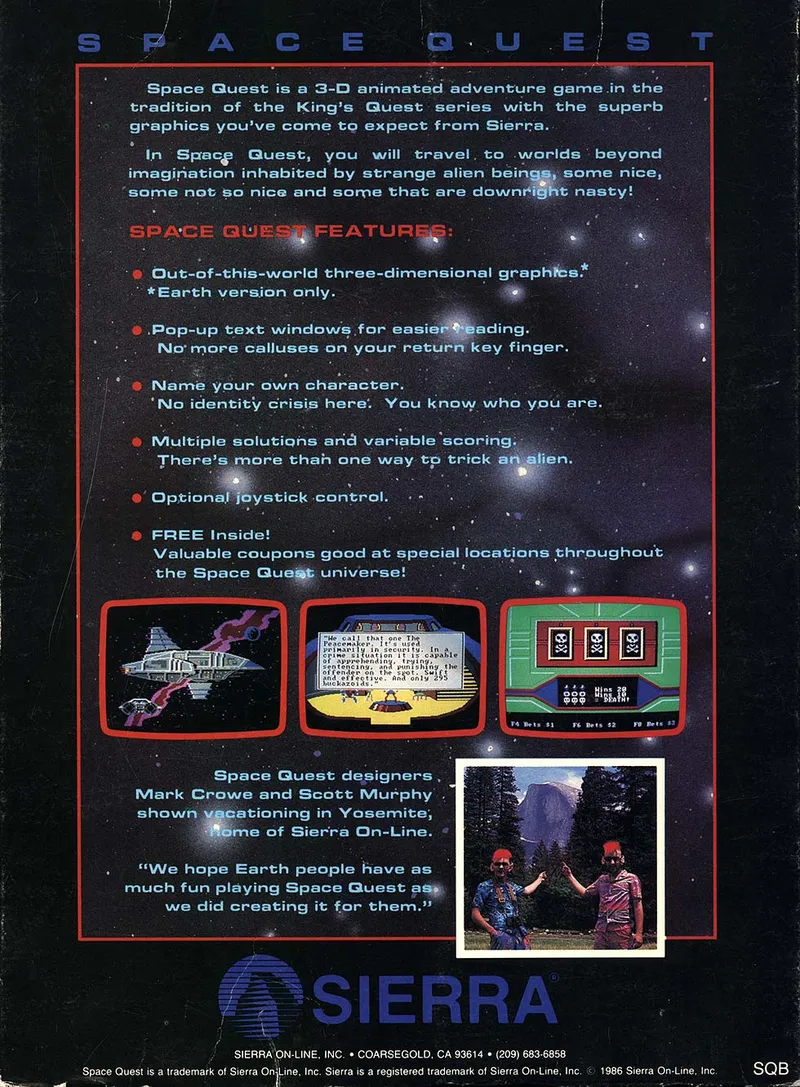 Space Quest I: The Sarien Encounter box back