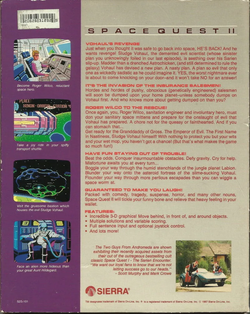 Space Quest II: Vohaul's Revenge box back