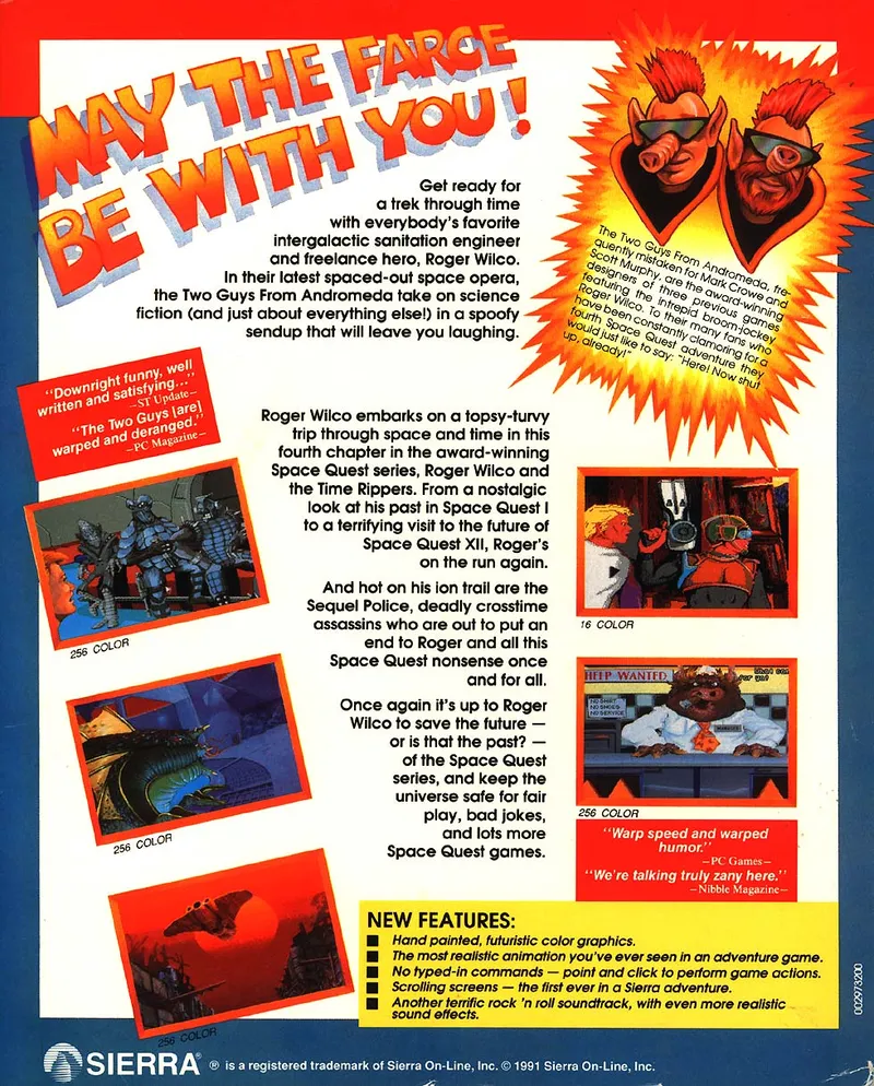 Space Quest IV: Roger Wilco and the Time Rippers box back