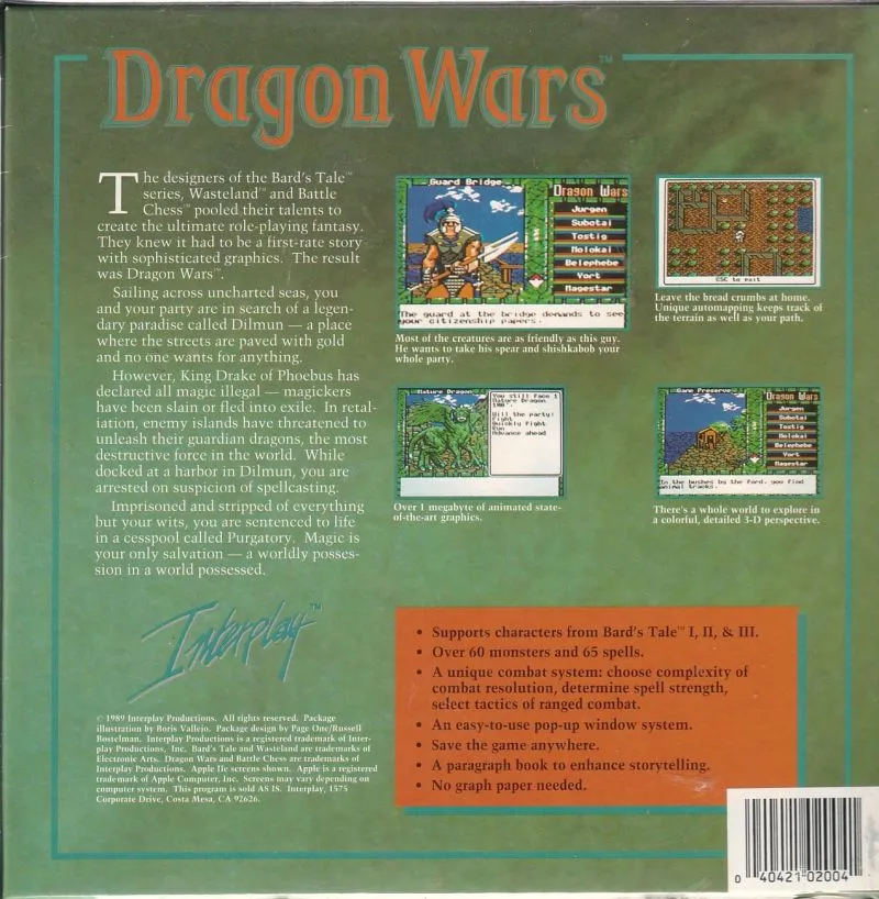 Dragon Wars box back