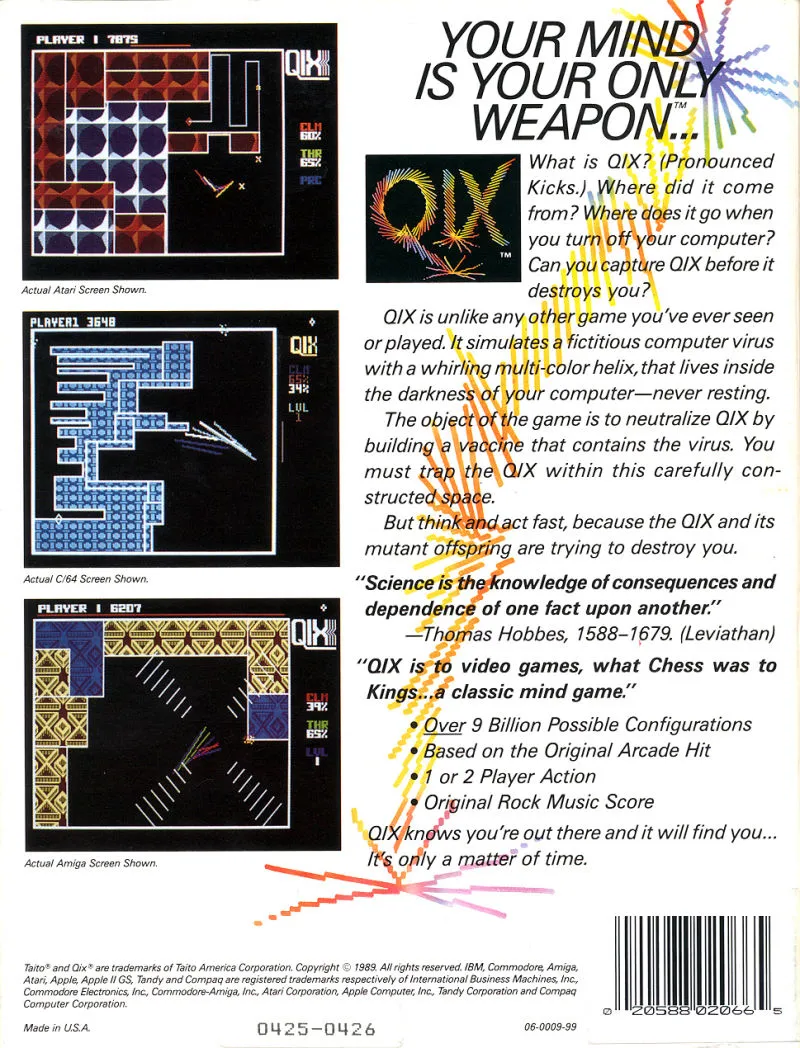 QIX box back