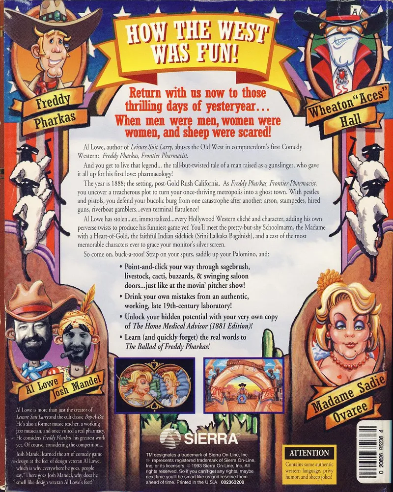 Freddy Pharkas: Frontier Pharmacist box back