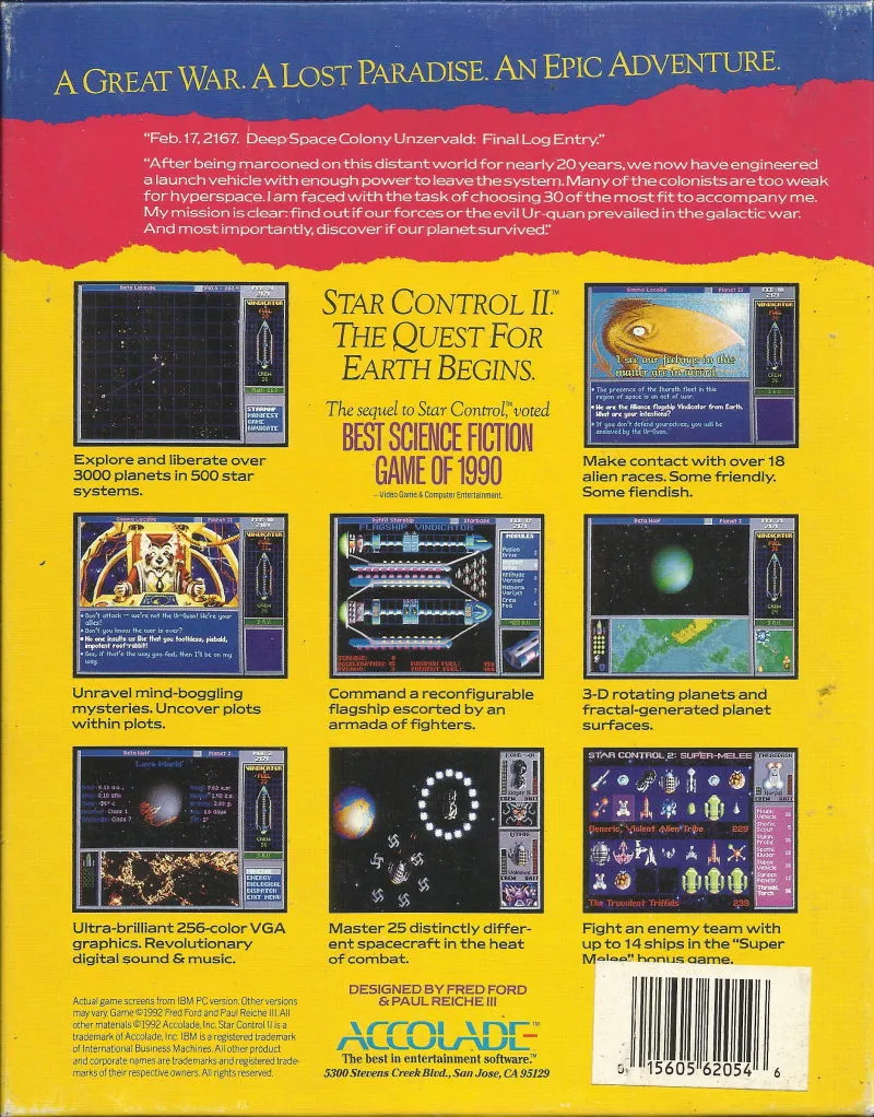 Star Control II box back