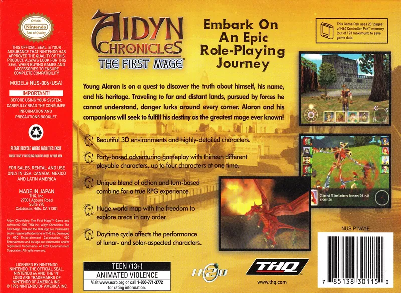 Aidyn Chronicles: The First Mage box back
