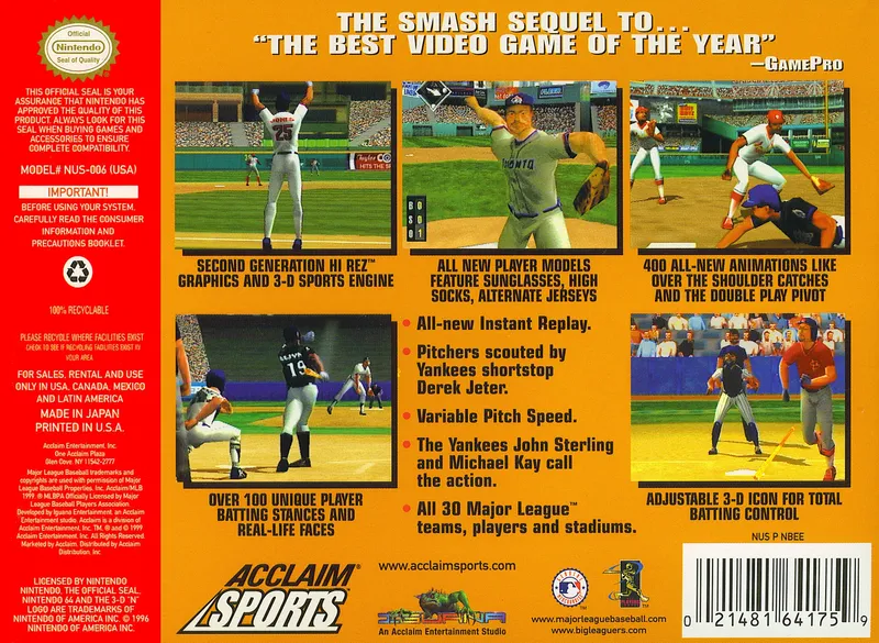 All-Star Baseball 2000 box back