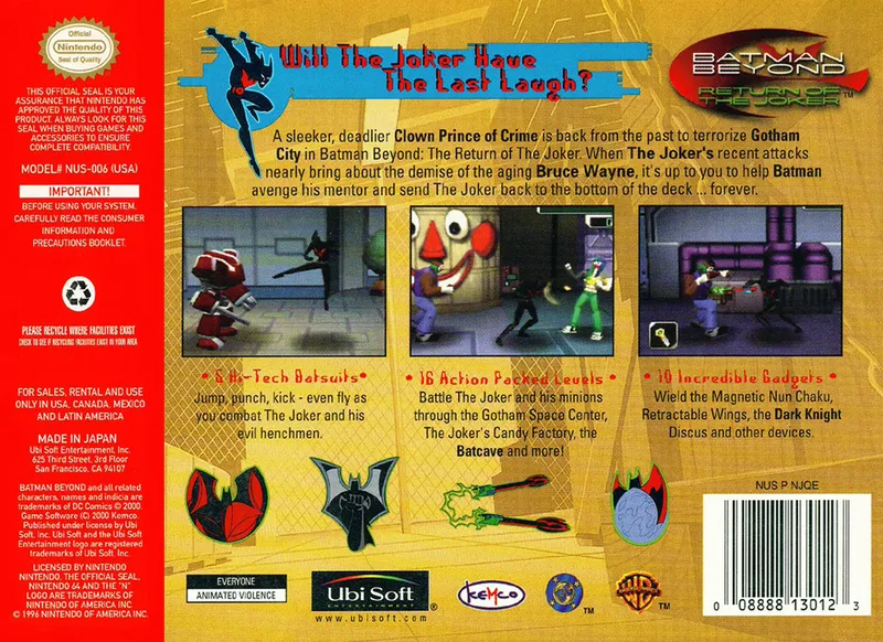 Batman Beyond: Return of the Joker box back