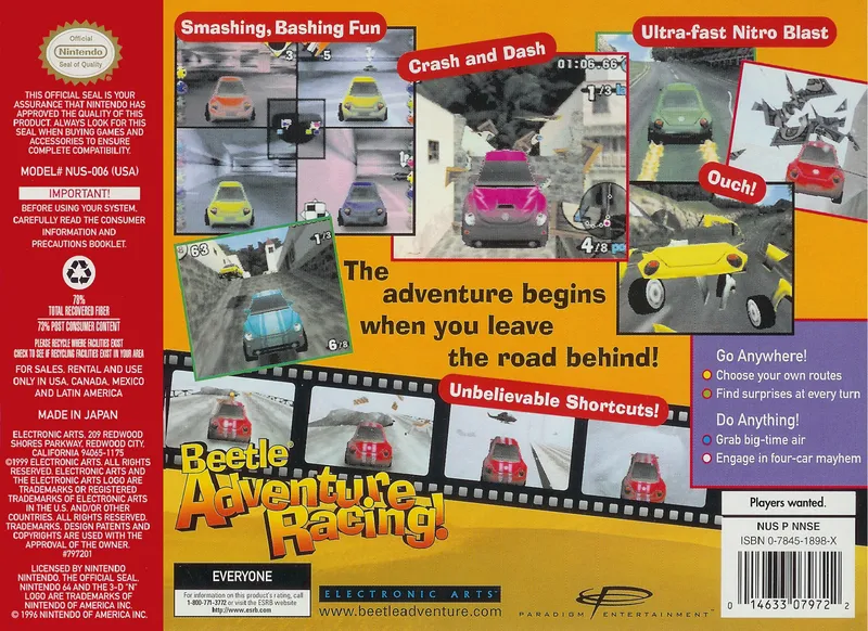Beetle Adventure Racing! box back