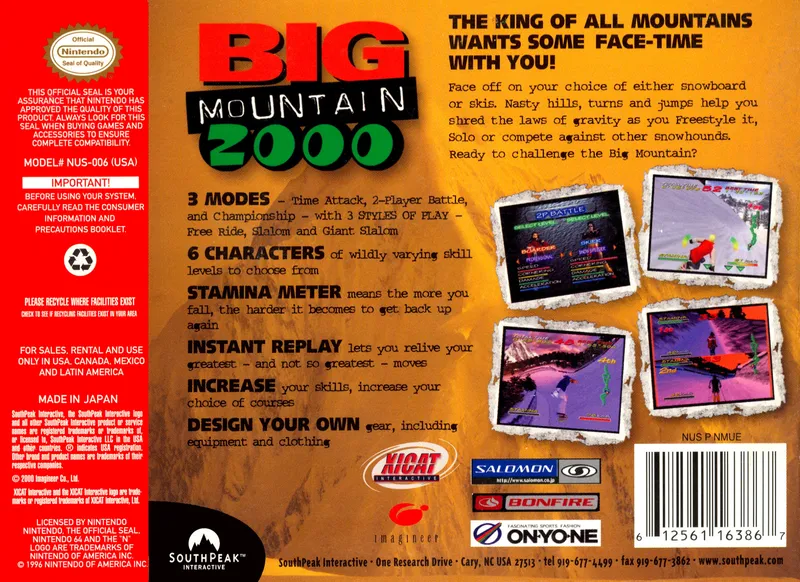 Big Mountain 2000 box back