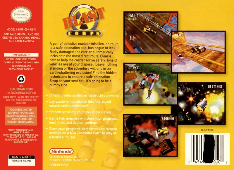 Blast Corps box back