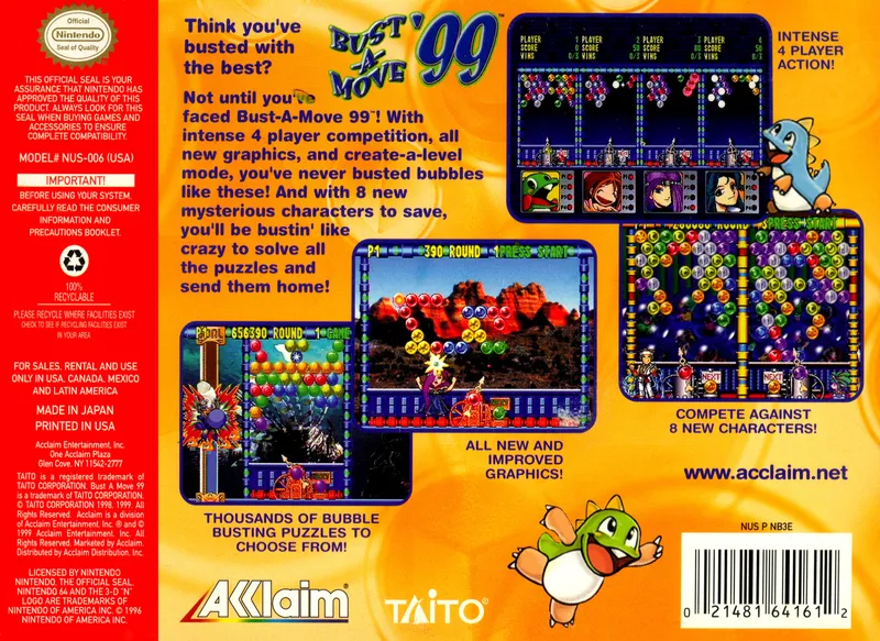 Bust-A-Move '99 box back