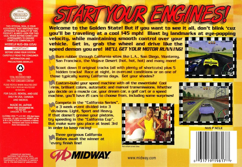 California Speed box back
