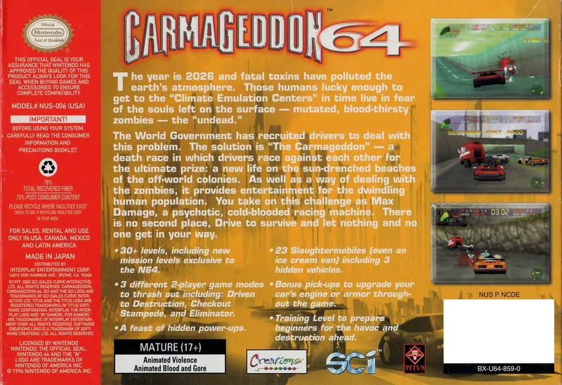 Carmageddon 64 box back