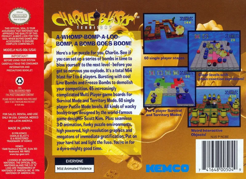 Charlie Blast's Territory box back
