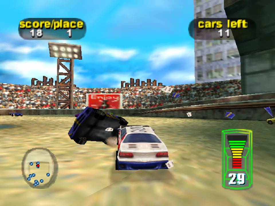 Backdrop artwork for Destruction Derby 64