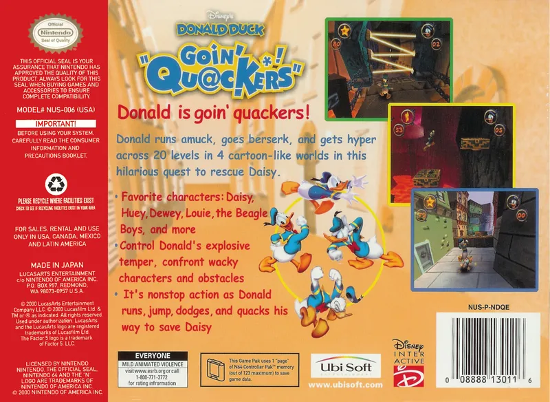 Donald Duck: Goin' Quackers box back