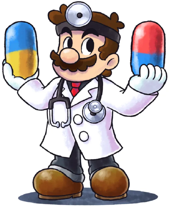 Backdrop artwork for Dr. Mario 64