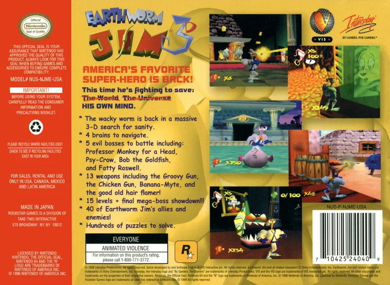 Earthworm Jim 3D box back