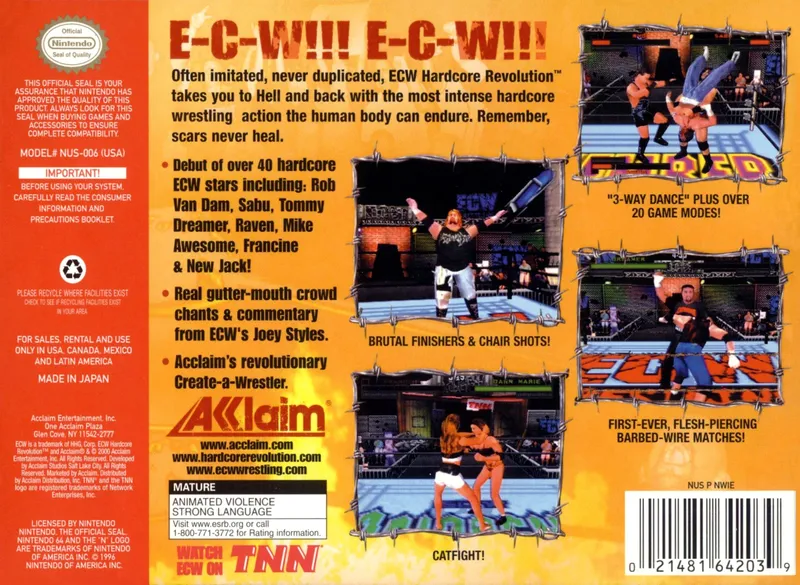 ECW Hardcore Revolution box back