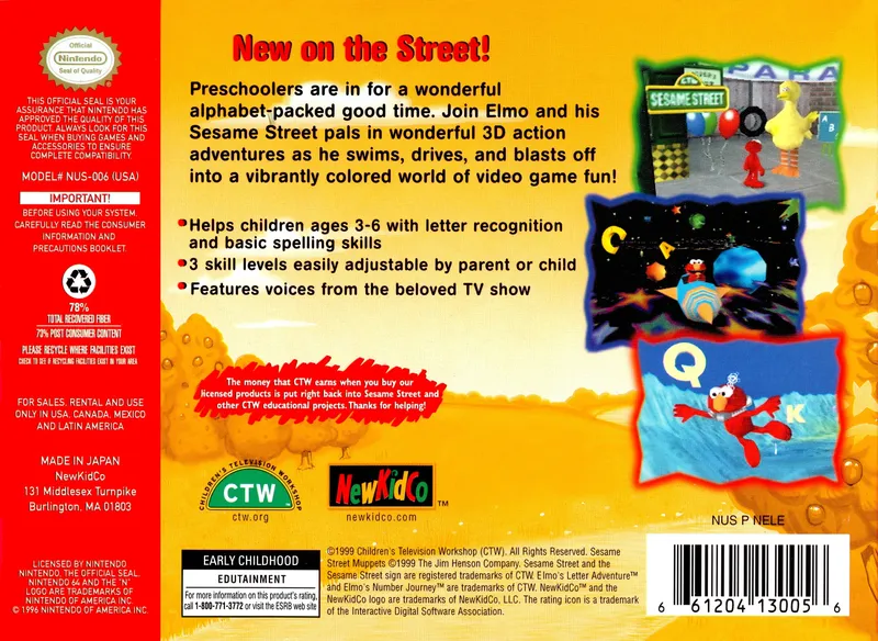 Sesame Street: Elmo's Letter Adventure box back