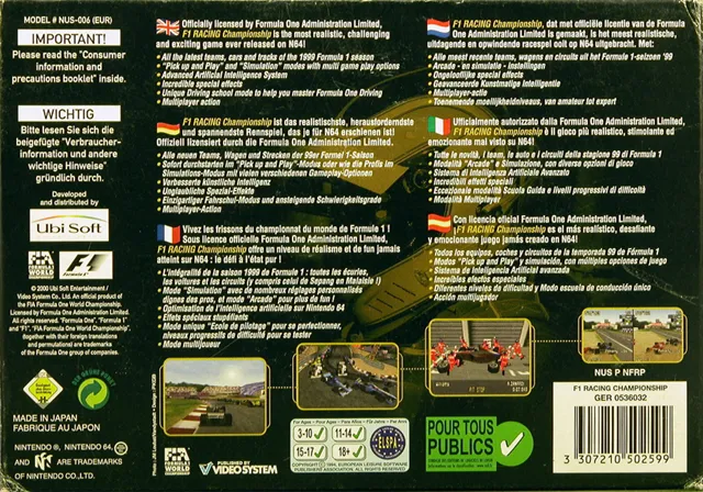 F1 Racing Championship box back