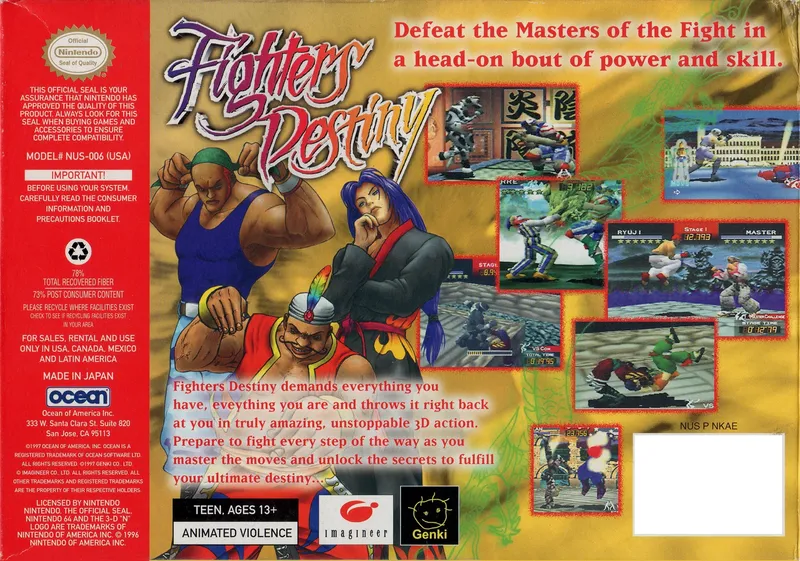Fighters Destiny box back