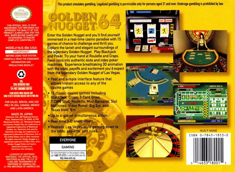 Golden Nugget 64 box back