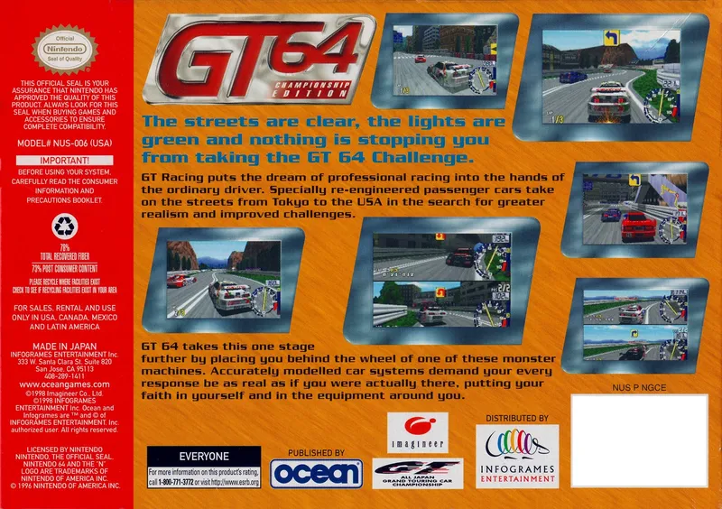GT 64: Championship Edition box back